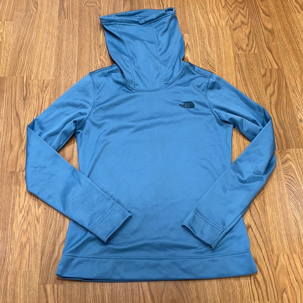 The North Face Cowl Neck Sweatshirt, Blue, Polyester, Fleece, Size S